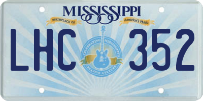 MS license plate LHC352