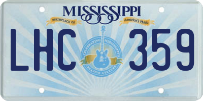 MS license plate LHC359