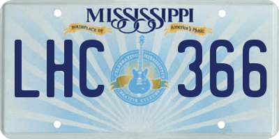 MS license plate LHC366