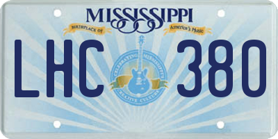 MS license plate LHC380