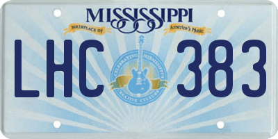MS license plate LHC383