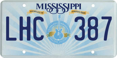 MS license plate LHC387