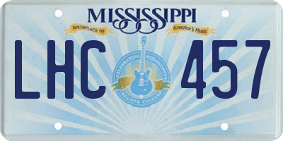 MS license plate LHC457