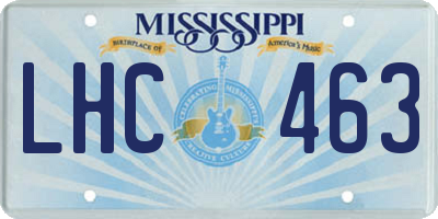 MS license plate LHC463