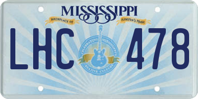 MS license plate LHC478