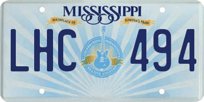 MS license plate LHC494