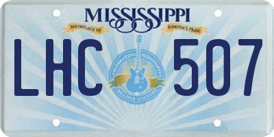 MS license plate LHC507