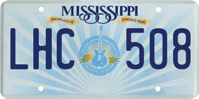 MS license plate LHC508