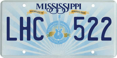 MS license plate LHC522