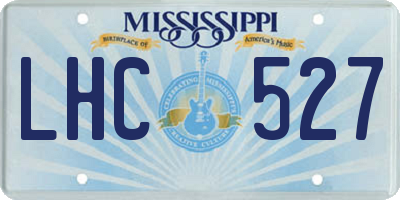MS license plate LHC527