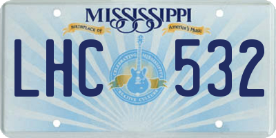 MS license plate LHC532