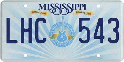 MS license plate LHC543
