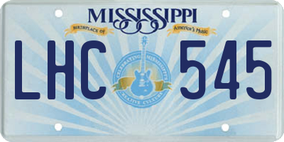 MS license plate LHC545