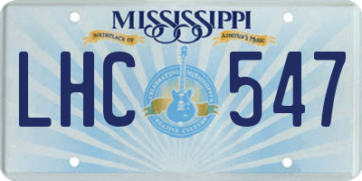 MS license plate LHC547