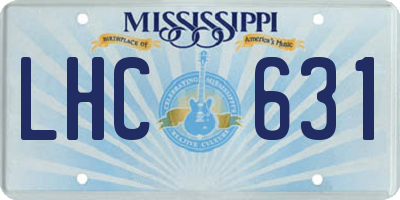 MS license plate LHC631