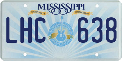 MS license plate LHC638
