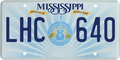 MS license plate LHC640