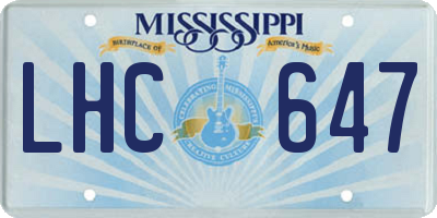 MS license plate LHC647