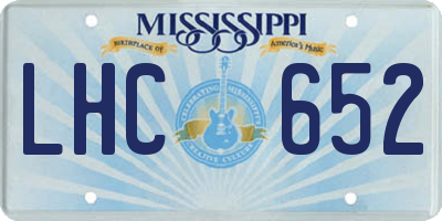 MS license plate LHC652