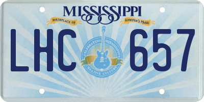MS license plate LHC657