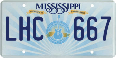 MS license plate LHC667