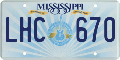 MS license plate LHC670
