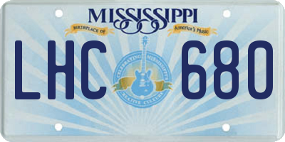 MS license plate LHC680