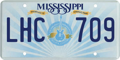 MS license plate LHC709