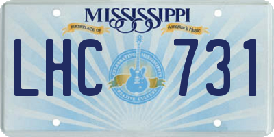 MS license plate LHC731