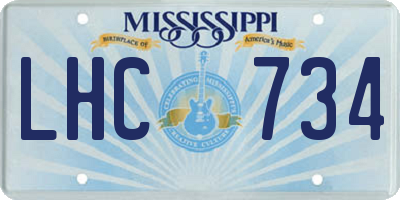 MS license plate LHC734