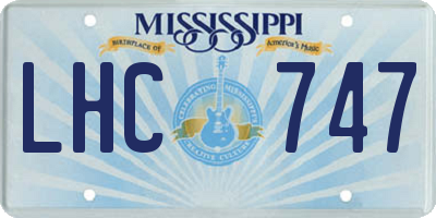 MS license plate LHC747