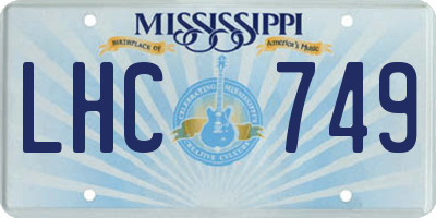 MS license plate LHC749