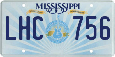 MS license plate LHC756