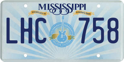 MS license plate LHC758