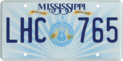 MS license plate LHC765