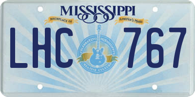 MS license plate LHC767