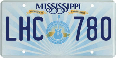 MS license plate LHC780