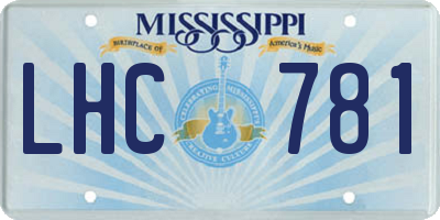 MS license plate LHC781