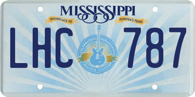 MS license plate LHC787