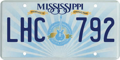 MS license plate LHC792