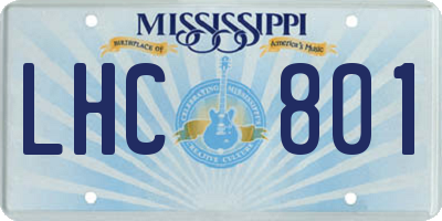 MS license plate LHC801