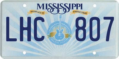 MS license plate LHC807