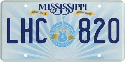 MS license plate LHC820