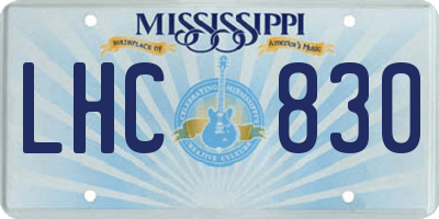 MS license plate LHC830