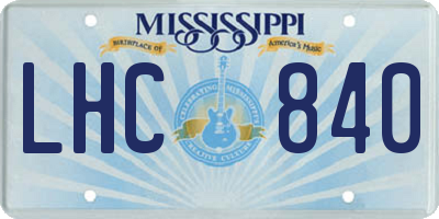 MS license plate LHC840