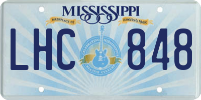 MS license plate LHC848