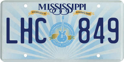 MS license plate LHC849