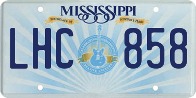 MS license plate LHC858