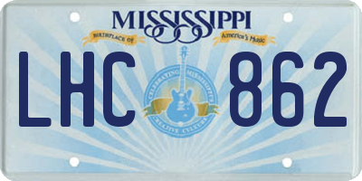 MS license plate LHC862
