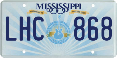 MS license plate LHC868
